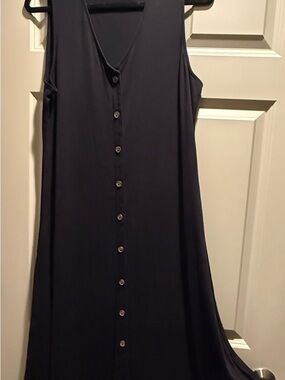 Old Navy Black Sleeveless Button-Front Maxi Dress